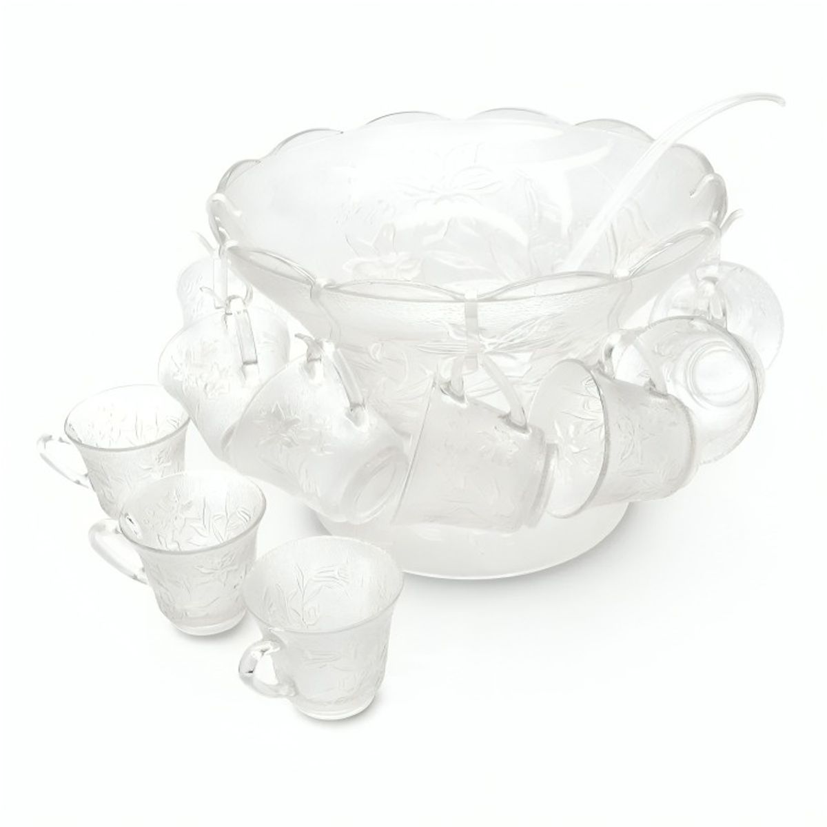 GENERICO - Set de ponchera 27 piezas vidrio 5 litros