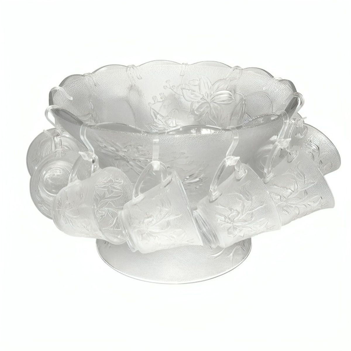 GENERICO - Set de ponchera 27 piezas vidrio 5 litros