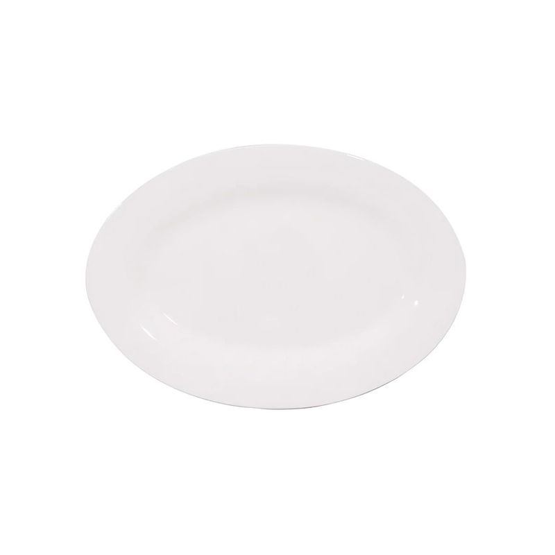 GENERICO - Fuente ovalada 35,5 centímetros porcelana blanca