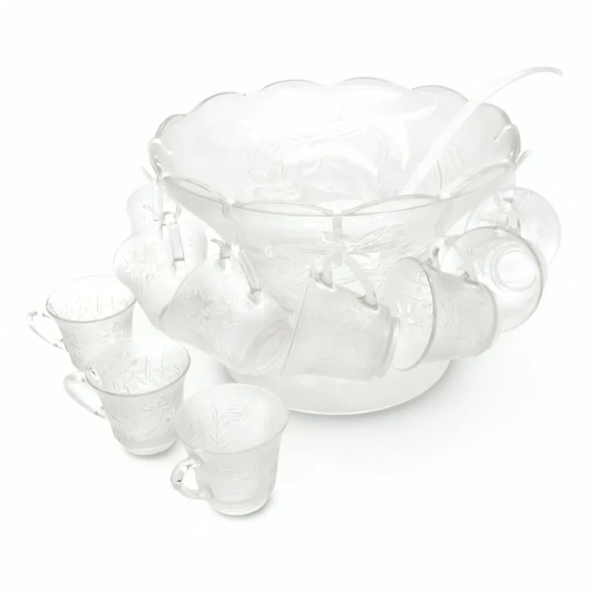 GENERICO - Set de ponchera 27 piezas vidrio 5 litros