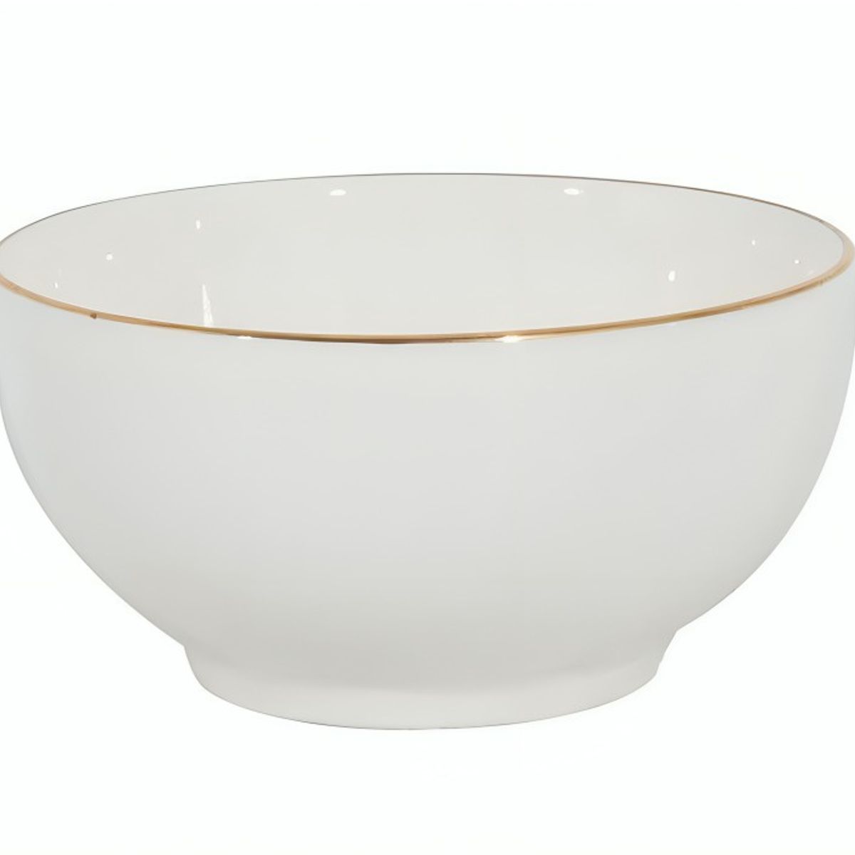 GENERICO - Bowl 15 centímetros porcelana blanca Royal con borde dorado
