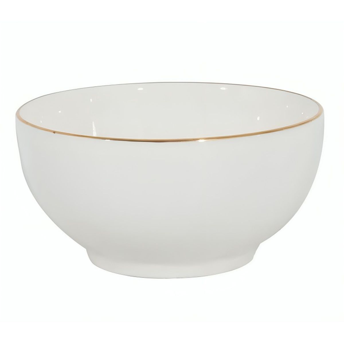 GENERICO - Bowl 15 centímetros porcelana blanca Royal con borde dorado