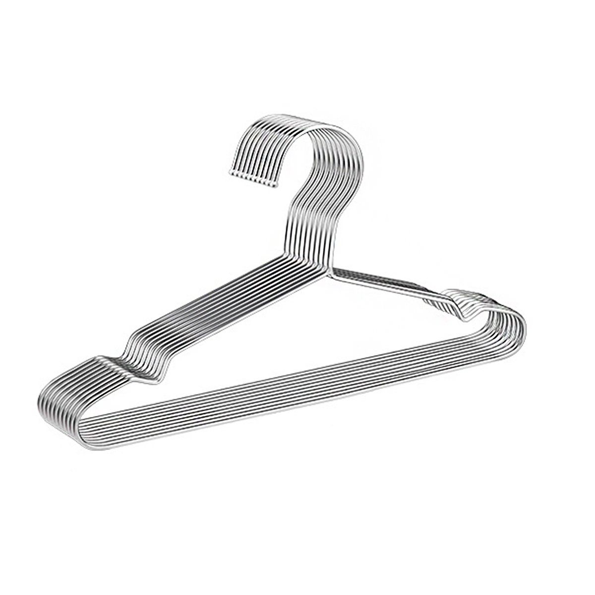 GENERICO - 42cm Perchas Ganchos Para Ropa De Acero Inoxidable 10Pcs