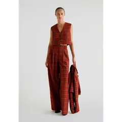 SCALPERS - Chaleco Cropped Cuadros