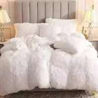 Cobertor Cubrecama Peludo 2 Plaza Blanco