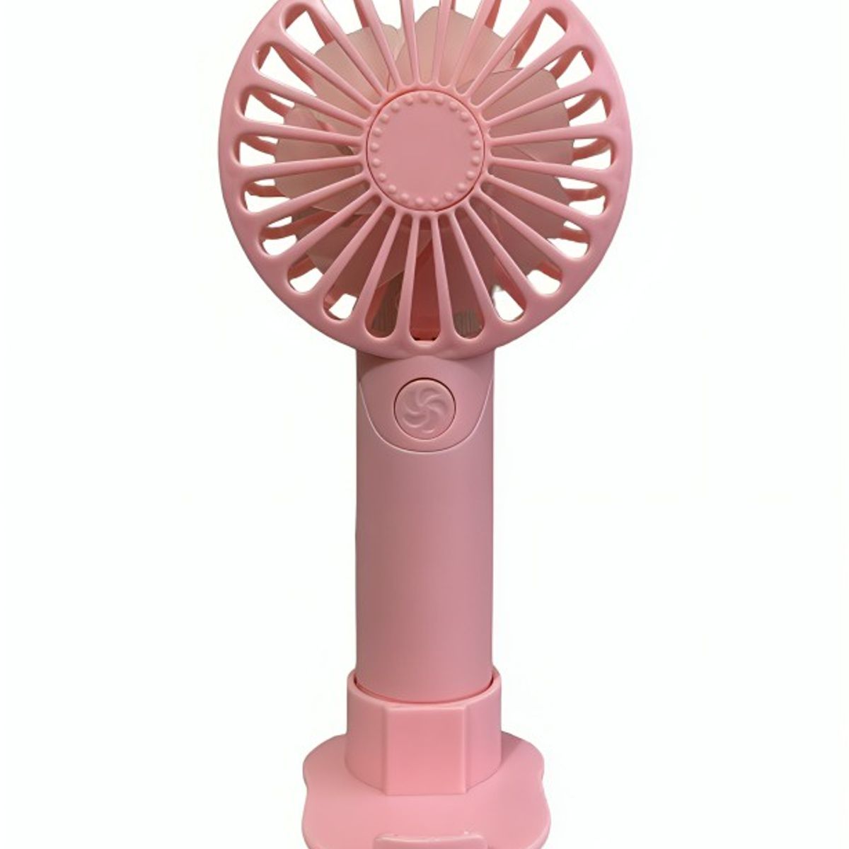 GENERICO - MINI VENTILADOR PORTATIL CON SOPORTE CELULAR LUZ - ROSA