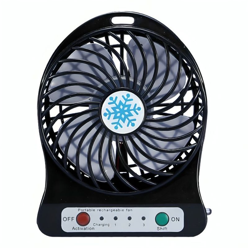 GENERICO - Mini Ventilador De Escritorio O Mesa Portatil Usb Recargable - NEGRO