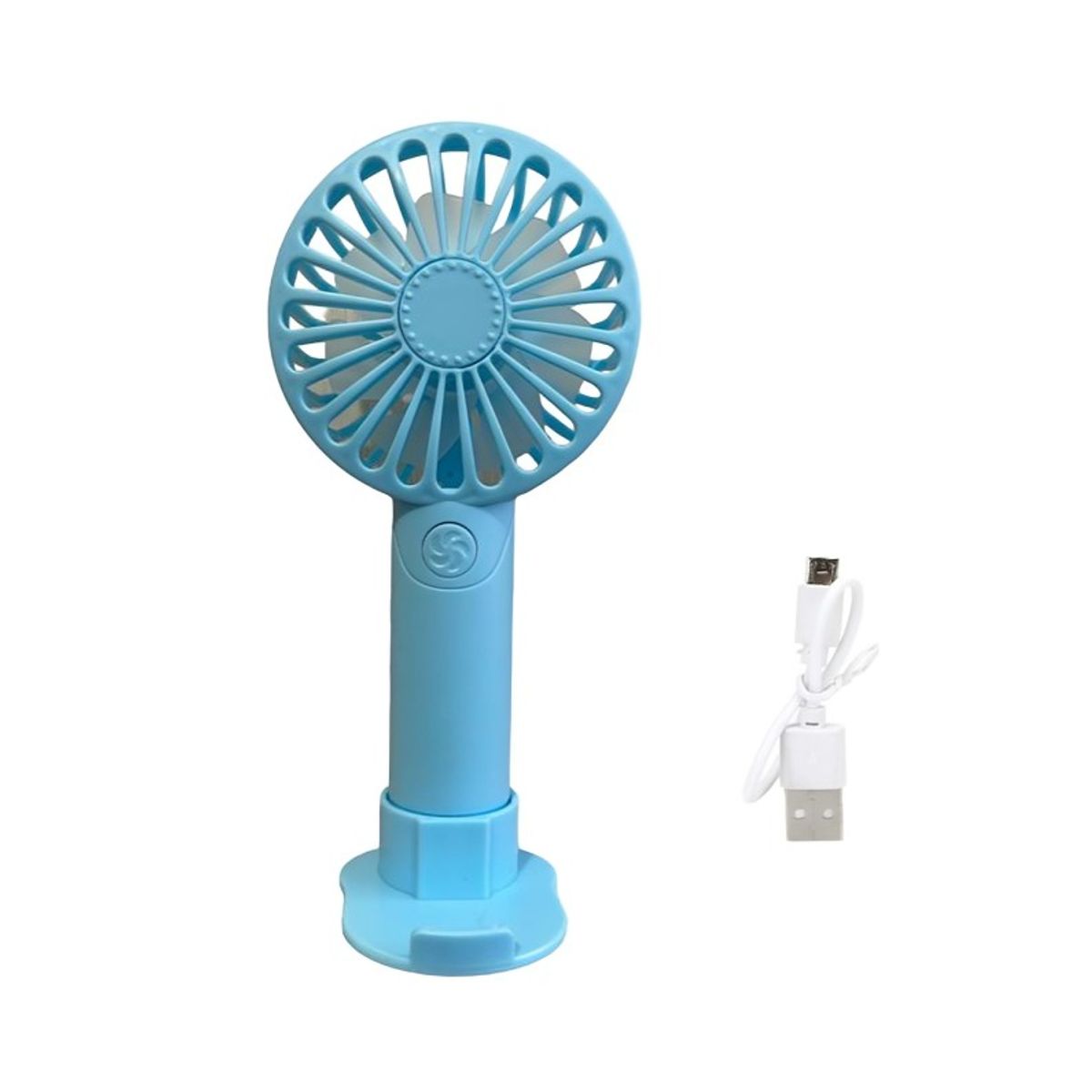 GENERICO - MINI VENTILADOR DE PORTATIL CON SOPORTE CELULAR LUZ - AZUL