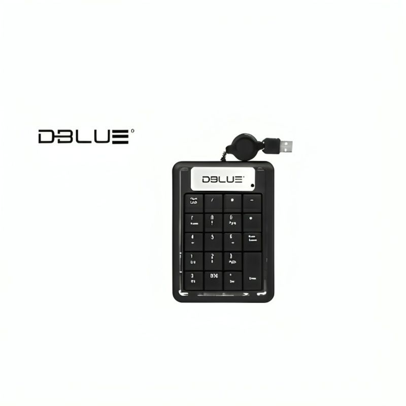 DBLUE - TECLADO NUMERICO DBLUE CON CABLE RETRACTIL BLACK