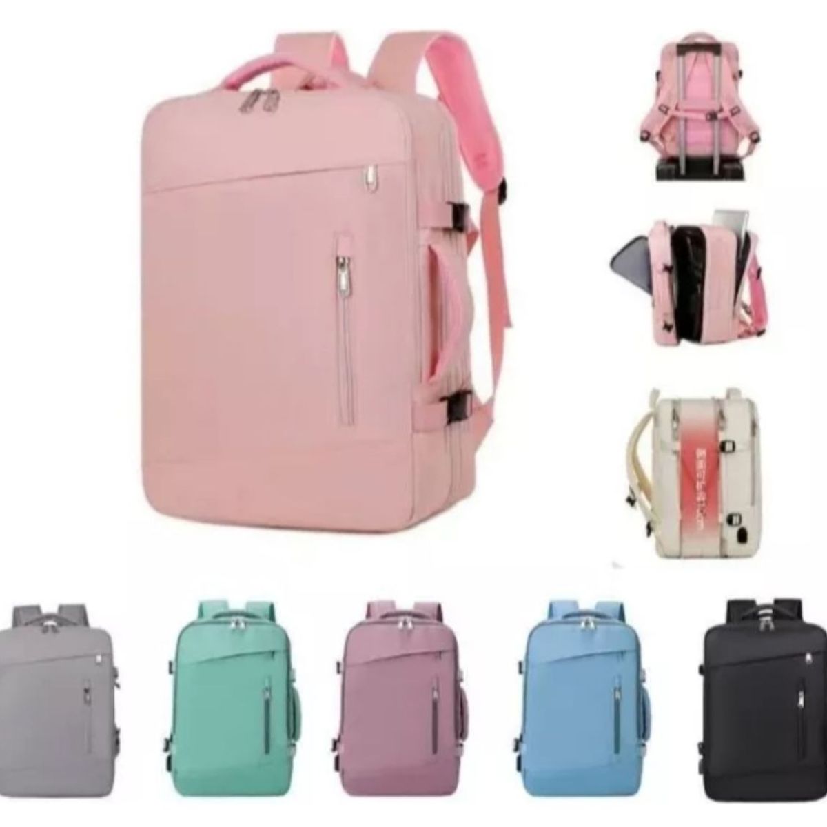 GENERICO - Mochila Expandible Viaje Multiuso Impermeable Cabina Avión