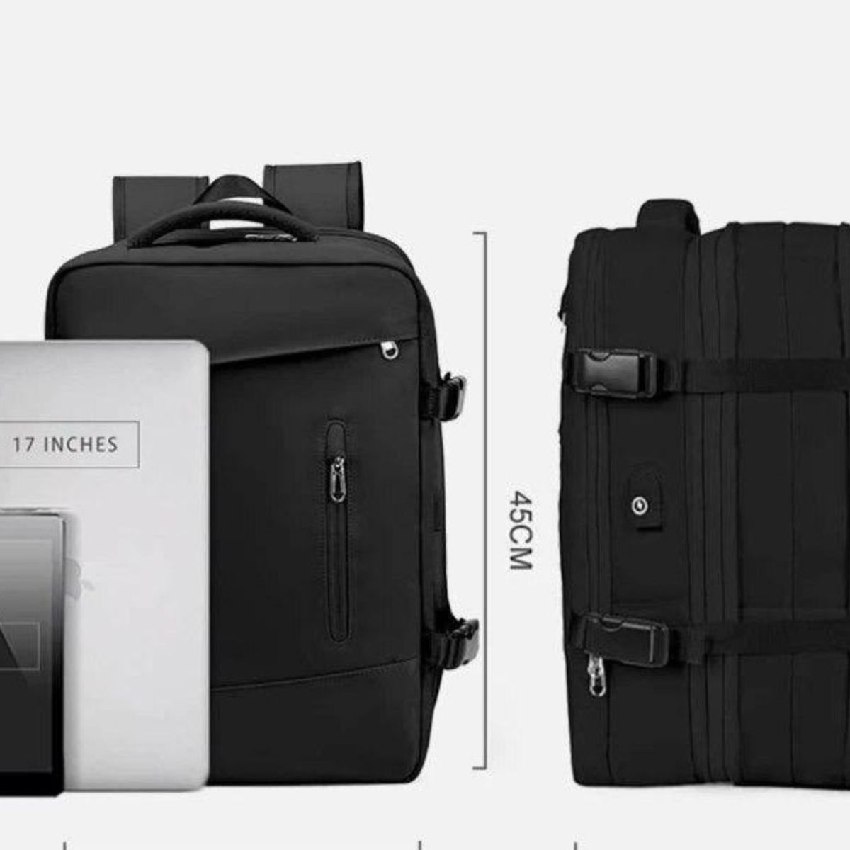 GENERICO - Mochila Expandible Viaje Multiuso Impermeable Cabina Avión