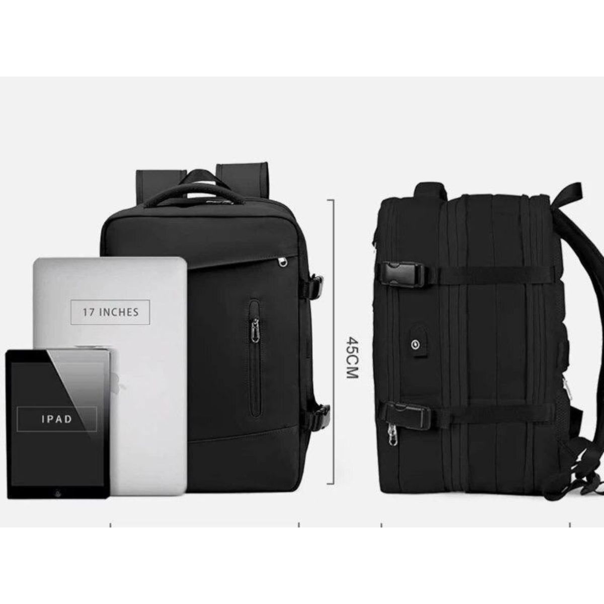 GENERICO - Mochila Expandible Viaje Multiuso Impermeable Cabina Avión