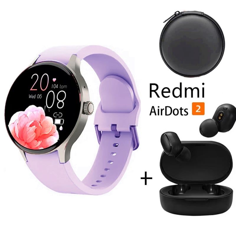 XIAOMI - Smartwatch Y80 Amoled-Morado y Audifonos Redmi AirDots 2 y Estuche