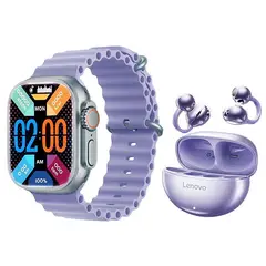 LENOVO - Audifonos TA140-Morado y Reloj Inteligente Toumi S8-P_