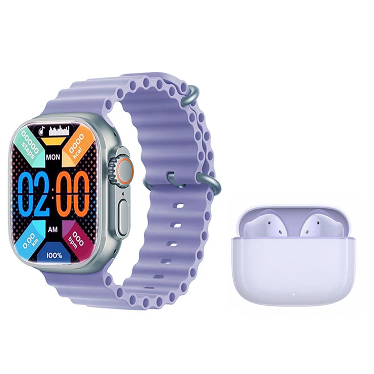 HONOR - Audífonos Honor X7e Tws-Morado y Reloj Inteligente Toumi S8-P