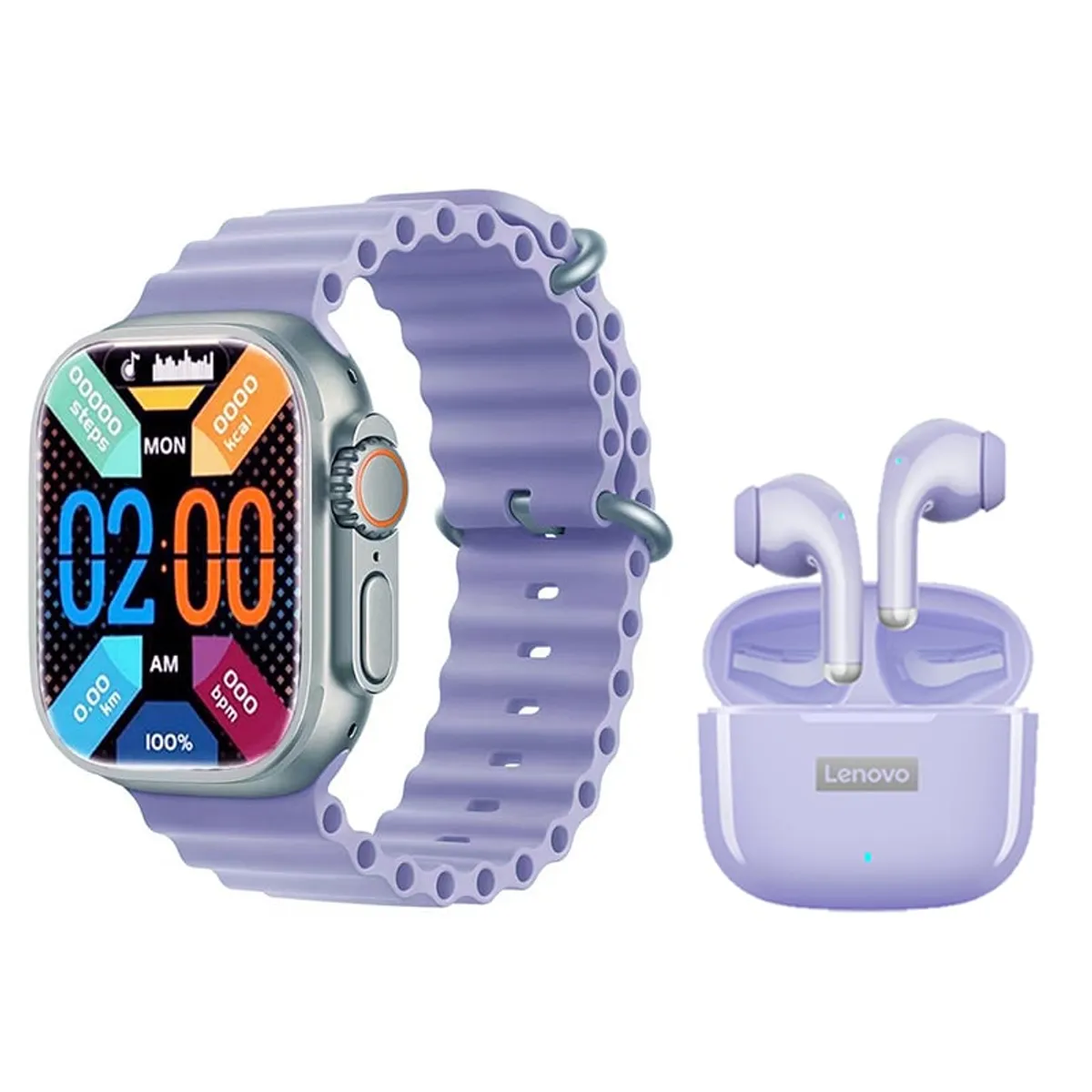 LENOVO - Audífonos Lenovo LP40 Pro-Morado y Reloj Inteligente Toumi S8-P