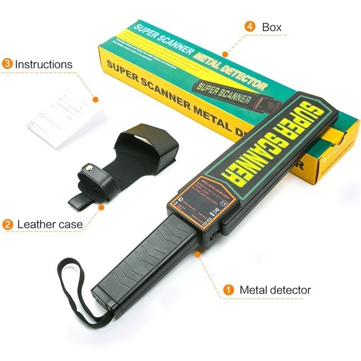 INVENCIBLE - PALETA DETECTOR METALES SEGURIDAD SONIDO YO VIBRACION AA20