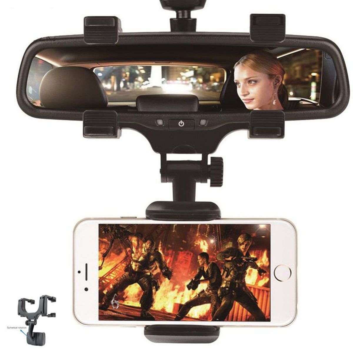 INVENCIBLE - SOPORTE CELULAR AUTO PARA RETROVISOR PORTA TELÉFONO AA49