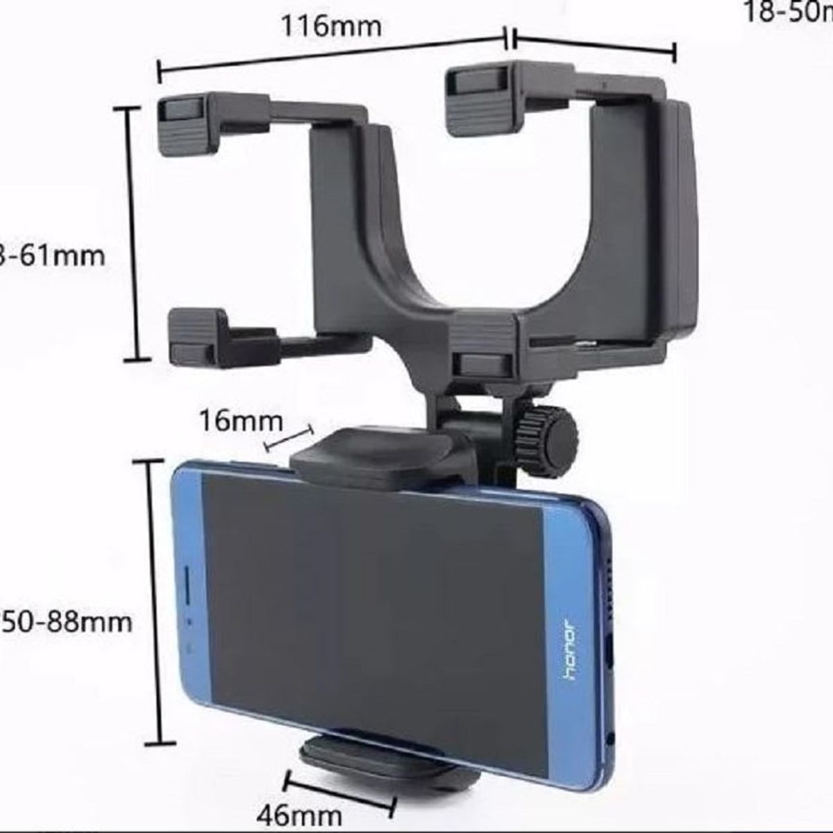 INVENCIBLE - SOPORTE CELULAR AUTO PARA RETROVISOR PORTA TELÉFONO AA49