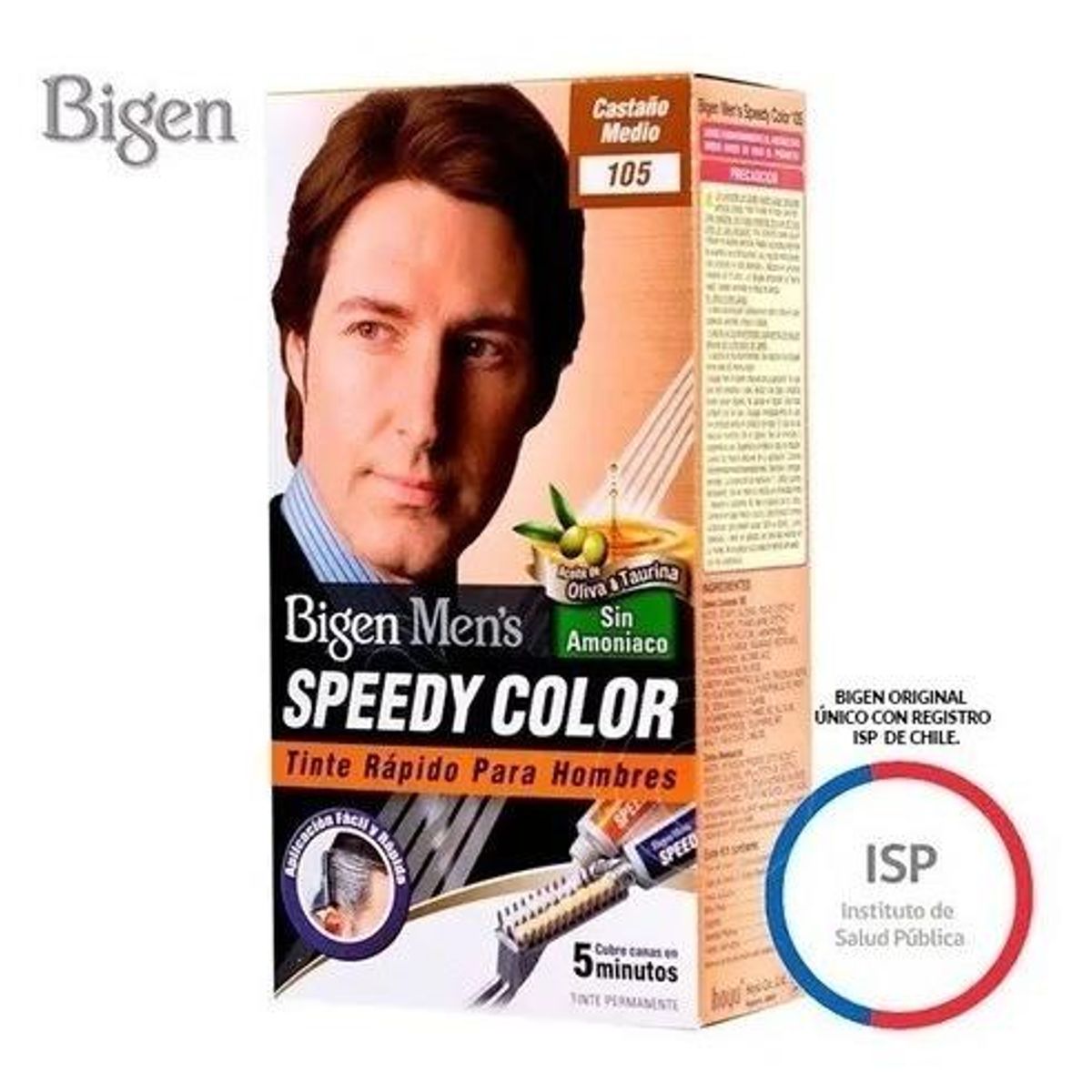 BIGEN - Tinte Rápido Para Hombre 105 Castaño Mediano Speedy Color