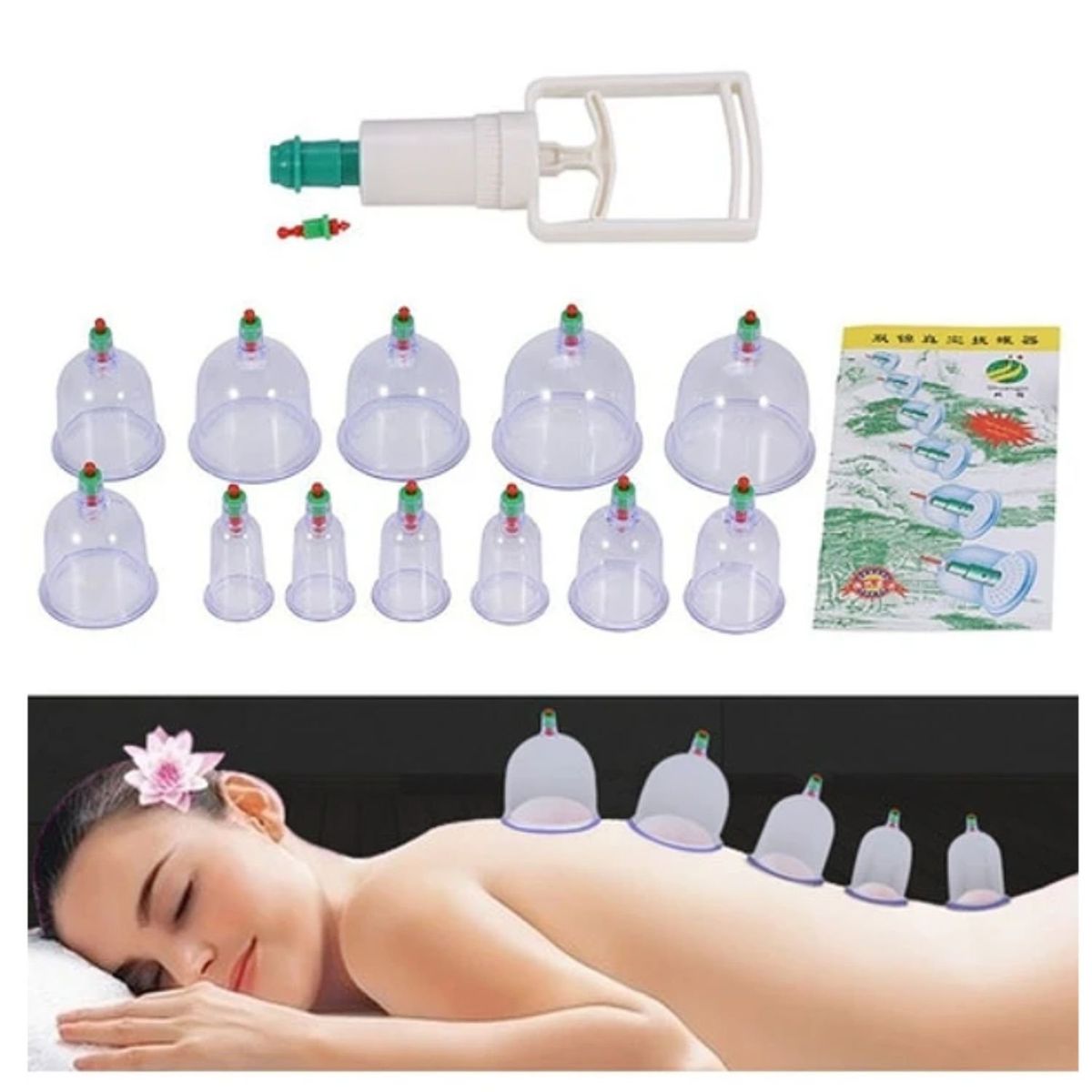 INVENCIBLE - KIT 12 VENTOSAS MASAJES ELIMINA DOLORES TECNICA CHINA AM10