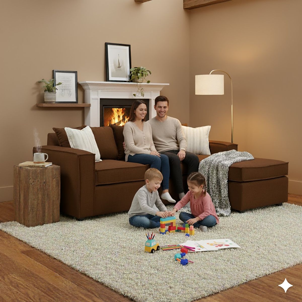 SITIAL HOME - Seccional intercambiable Lehmann Cafe Resortes tecnologia  full comfort plus