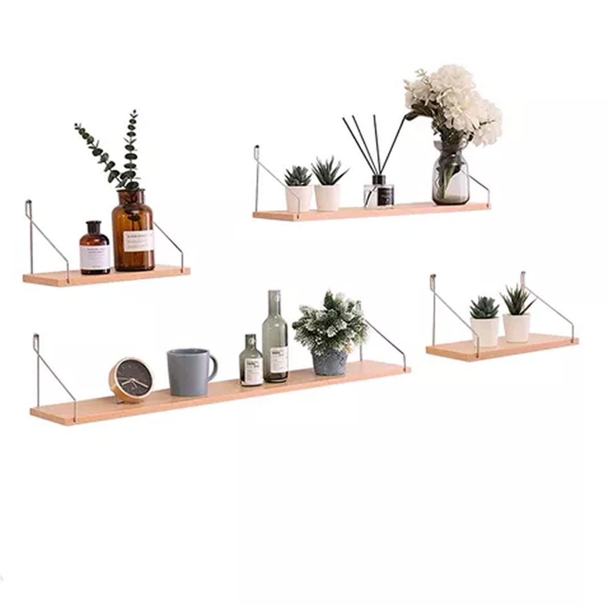 OFERTABKN - Estantes Flotantes De Pared Para Dormitorio Cocina Baño 4pcs