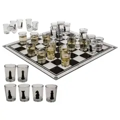 INVENCIBLE - AJEDREZ CRISTAL SHOPERO TRAGOS CHUPITO MZ90