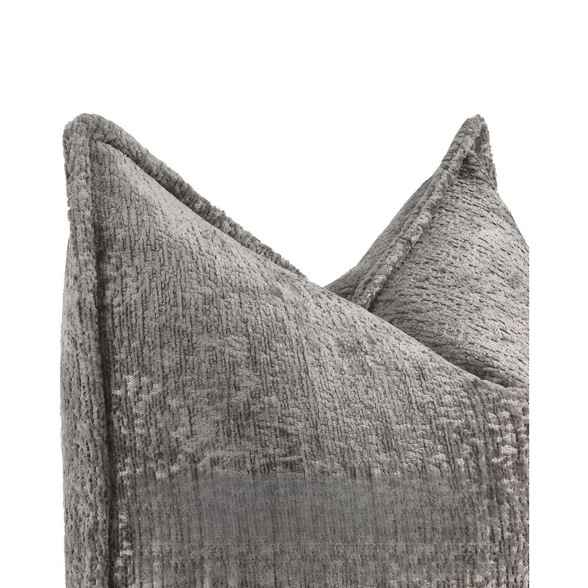 GENERICO - SET DE 2 FUNDAS DE COJIN CHENILLE 45x45 GRIS