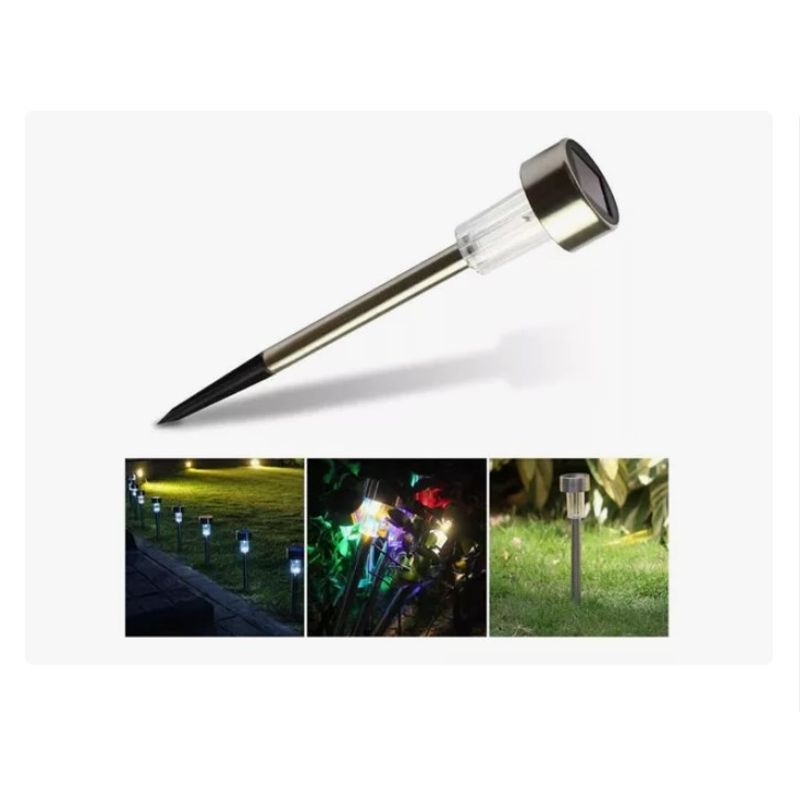 ESHOPANGIE - Set 5 Focos Faroles Solares Led, Con Estaca Para Jardin Blanco