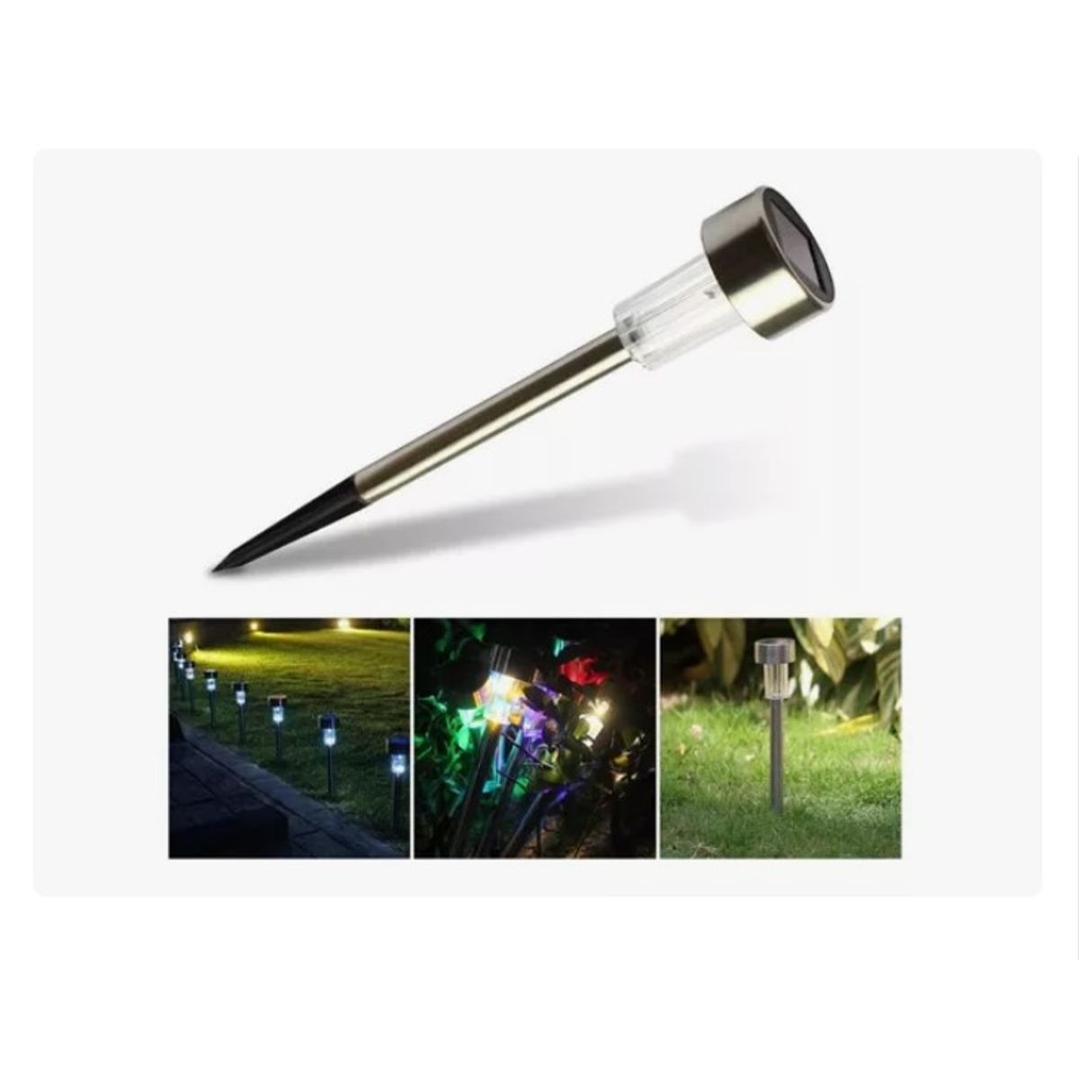 ESHOPANGIE - Set 5 Focos Faroles Solares Led, Con Estaca Para Jardin Rgb