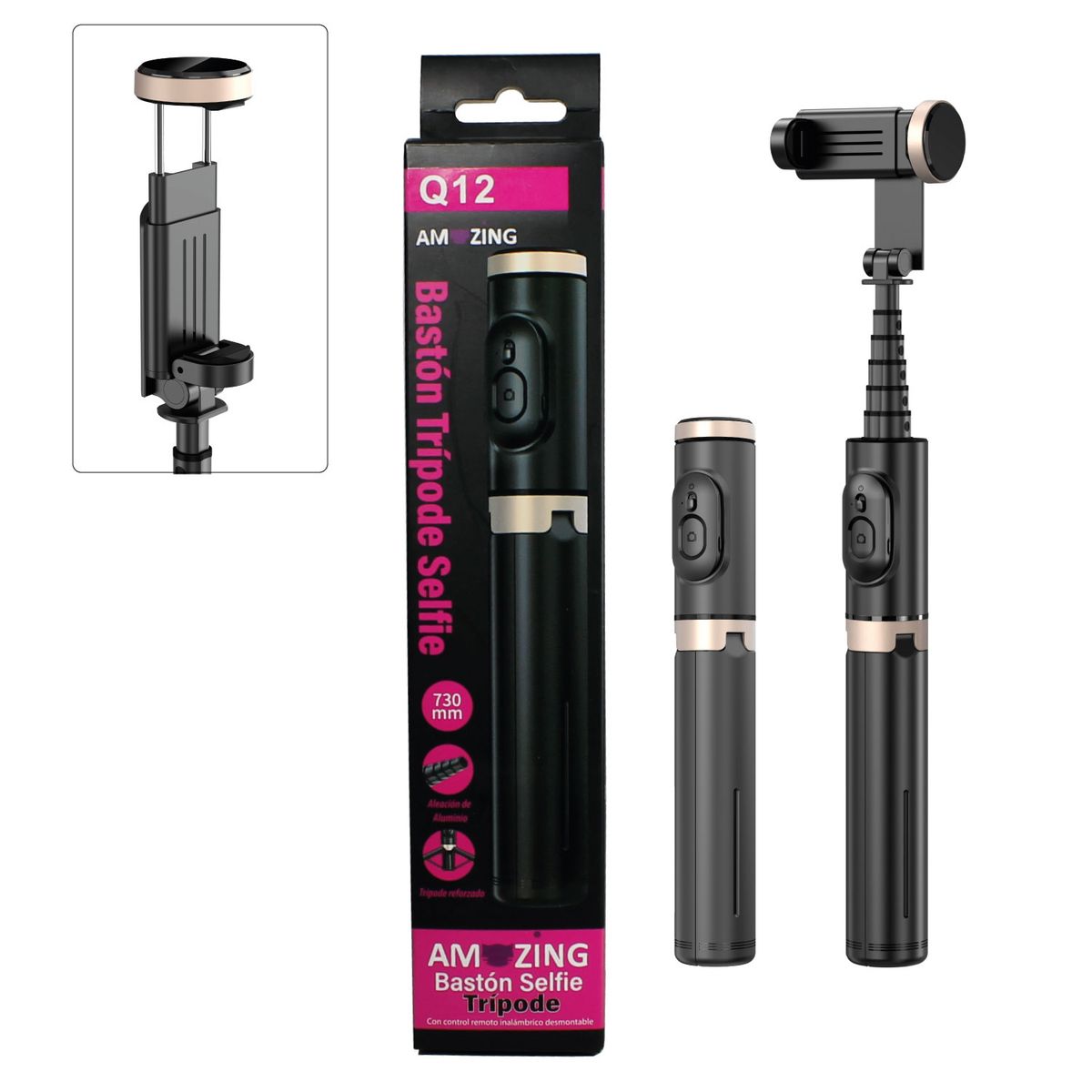 AMAZING - Bastón Selfie Trípode Retráctil Smartphone con control