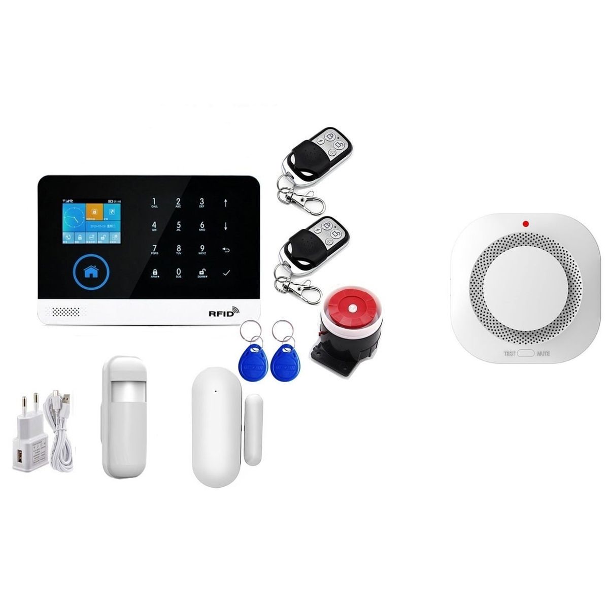 GENERICO - Alarma wifi Tuya Para Casa Oficina Con Sensor detecto humo