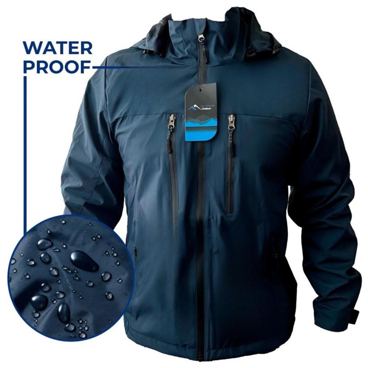 BLUE MOUNTAIN - Chaqueta Corta Viento Outdoor Hombre Termico Impermeable