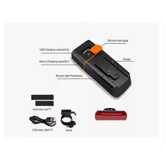 ESHOPANGIE - Linterna Led Bicicleta Delantera Y Trasera Usb Recargable