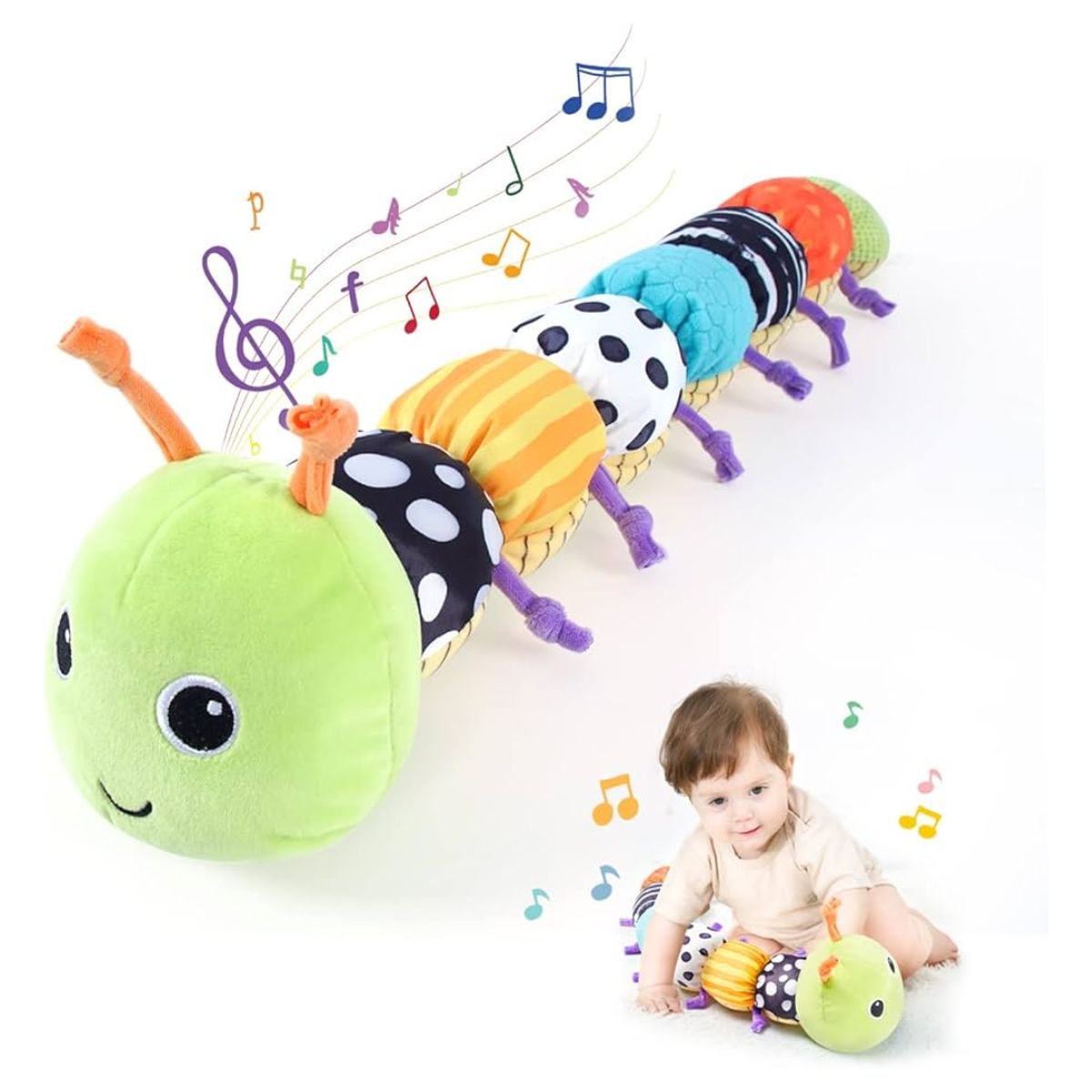GENERICO - SONAJERO MUSICAL DE ORUGA PARA BEBE