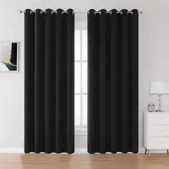 HAPPY LIVING - Cortina 100% Blackout Térmica Living Dormitorio 140x230 ENGOMADA NEGRO