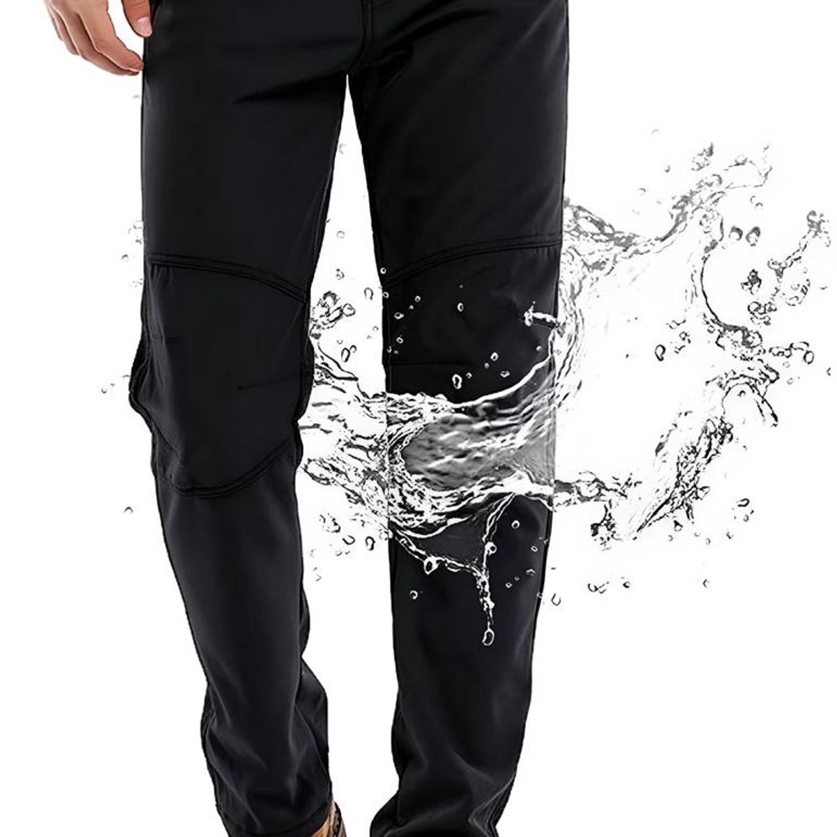 BLUE MOUNTAIN - Pantalón Softshell Hombre Termico Impermeable Con Micropolar