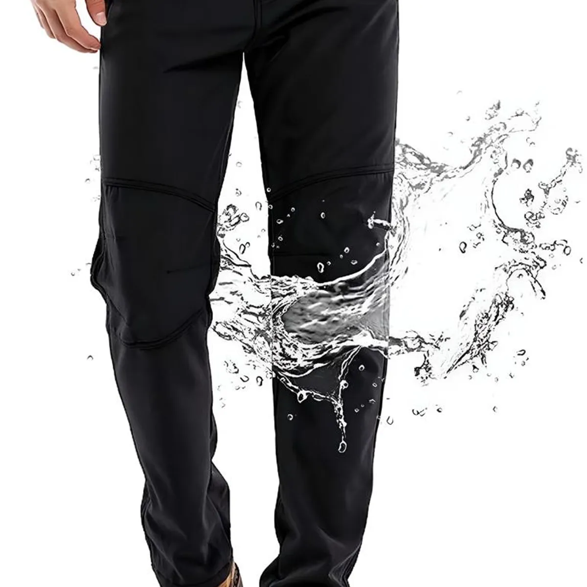 BLUE MOUNTAIN - Pantalón Softshell Hombre Termico Impermeable Con Micropolar