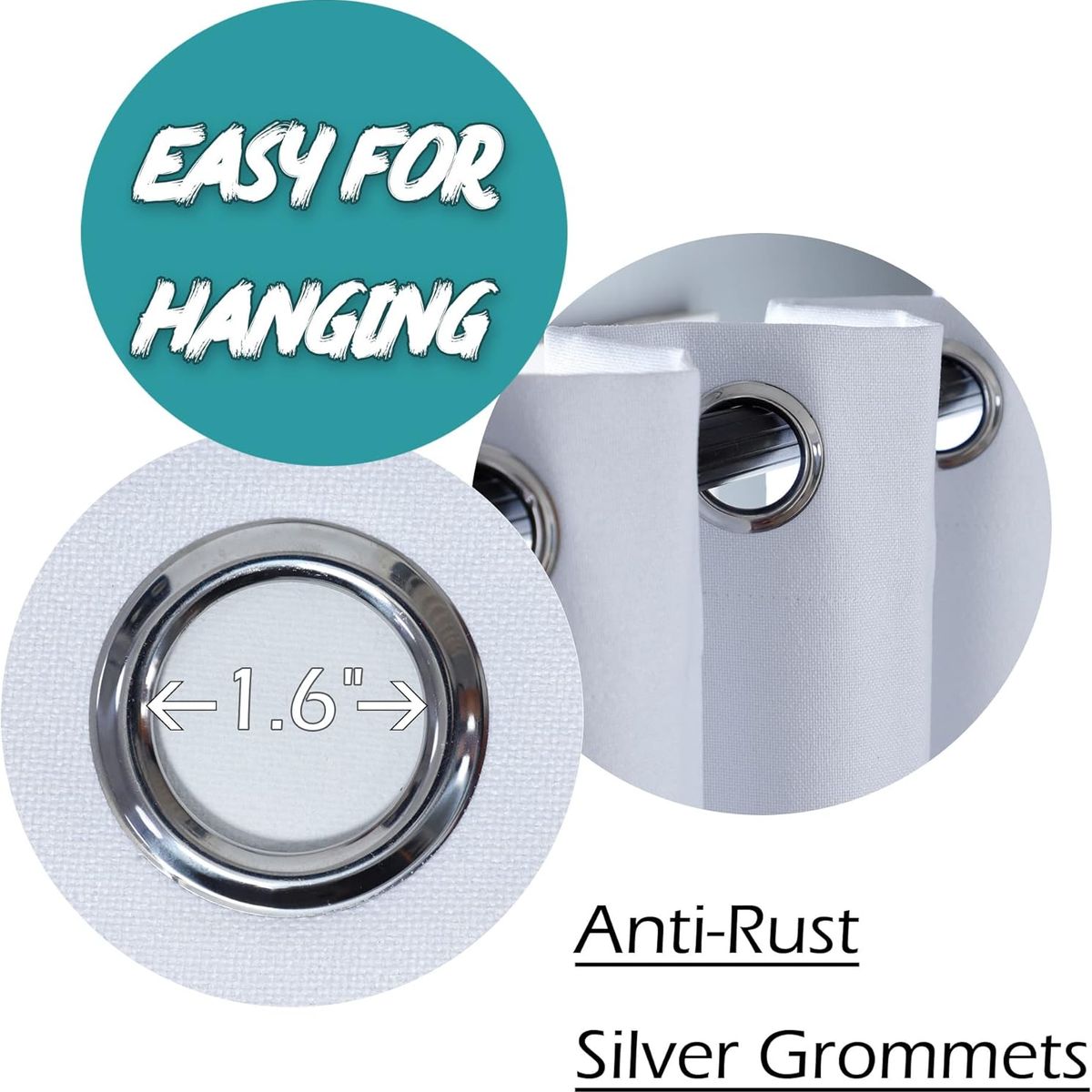 HAPPY LIVING - Pack X2 Cortinas Blackout Térmica Living Dormitorio 140x240 BLANCO