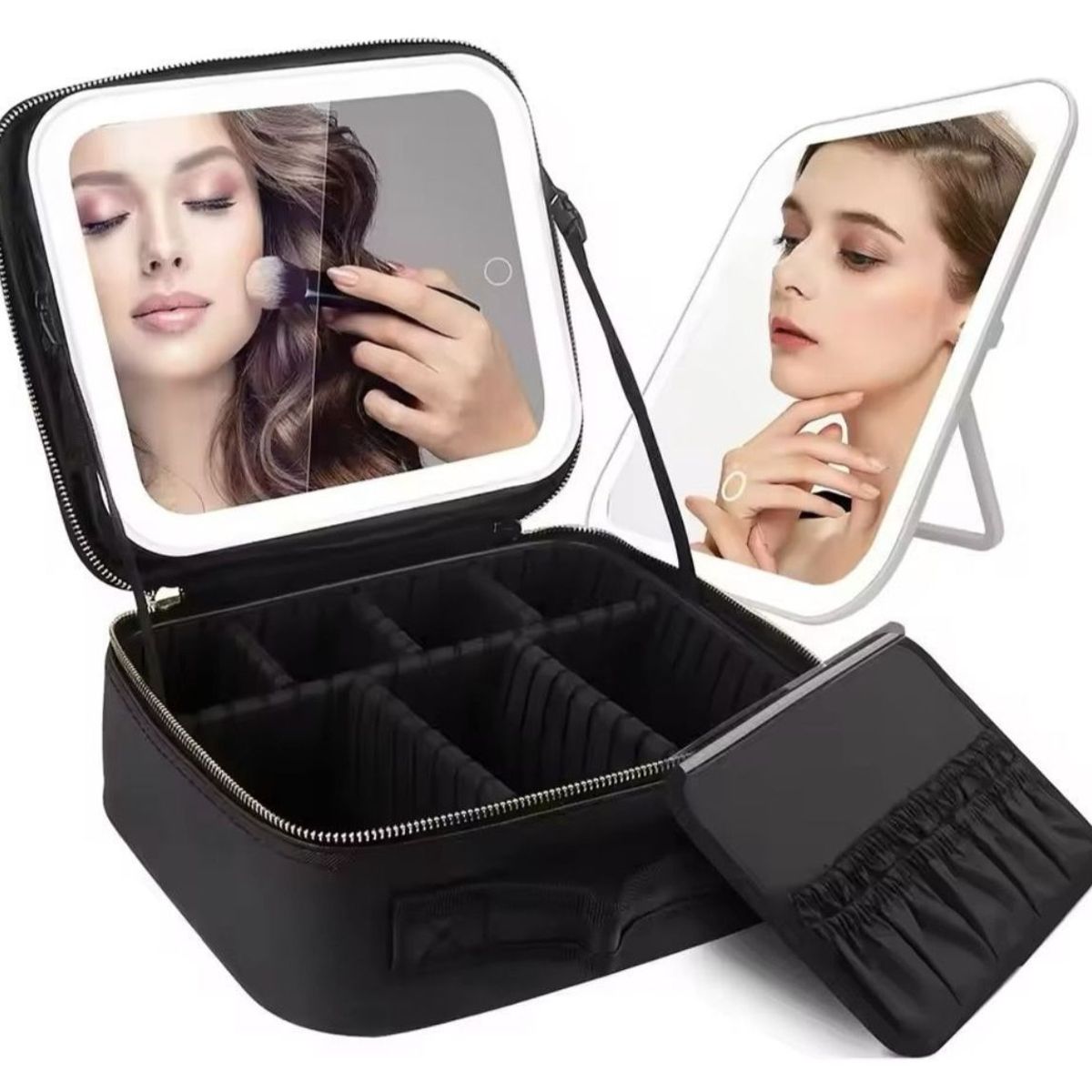 GENERICO - Maleta De Maquillaje Con Espejo Luz Led Organizador Cosmético