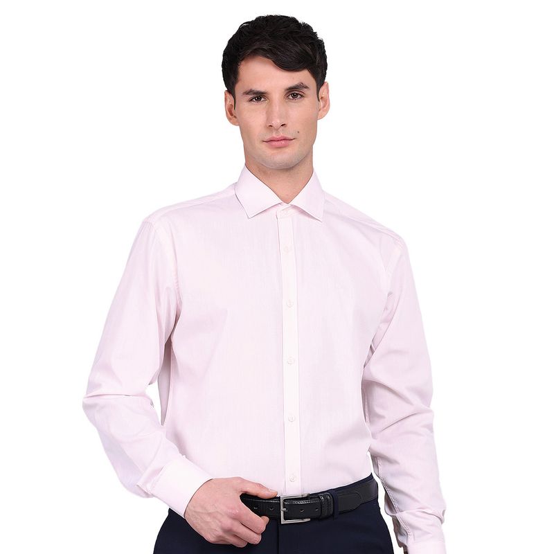 VAN HEUSEN - Camisa Rosada Claro Formal Hombre Sin Bolsillo Cuello Italiano