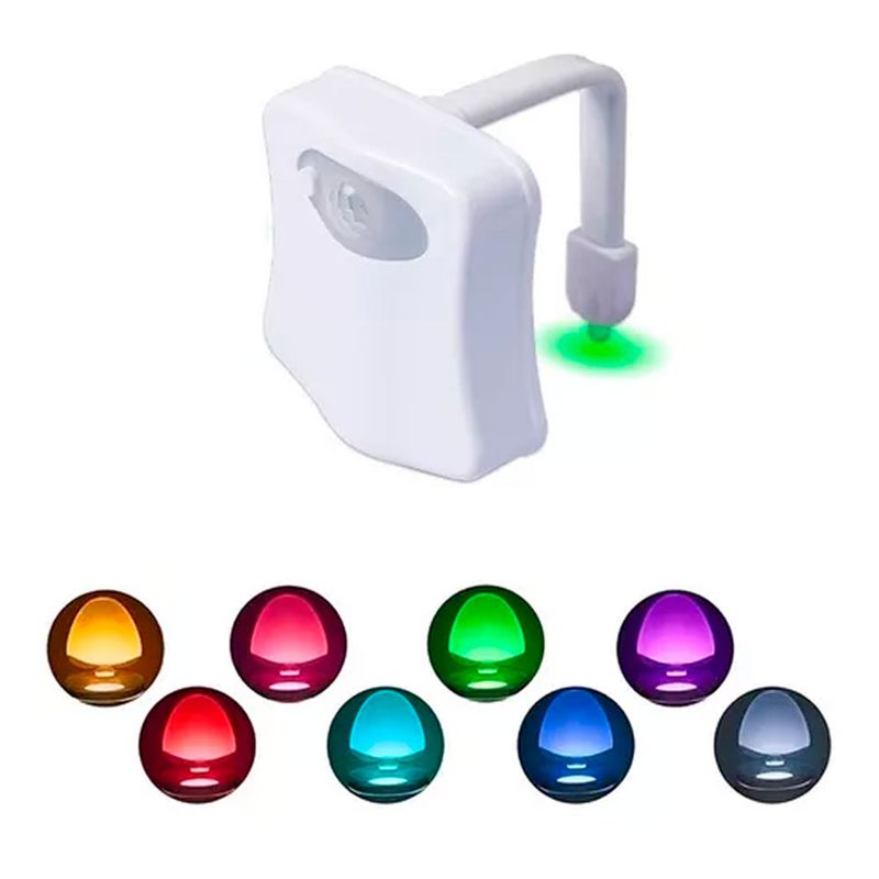 ESHOPANGIE - Luz Led Para Inodoro Wc Baño Con Sensor Movimiento 8 Colores