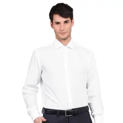 VAN HEUSEN - Camisa Blanca Hombre Formal Tailored Fit Sin Bolsillo Cuello Italiano