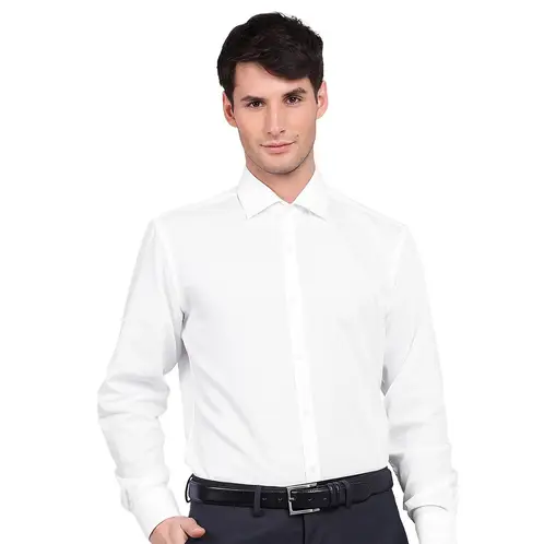 VAN HEUSEN - Camisa Blanca Hombre Formal Tailored Fit Sin Bolsillo Cuello Italiano