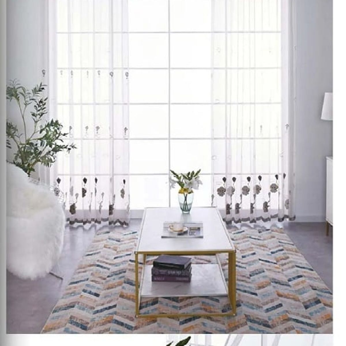 DIANA - visillo translucido bordado elefante decoracion infantil 2 paño TF