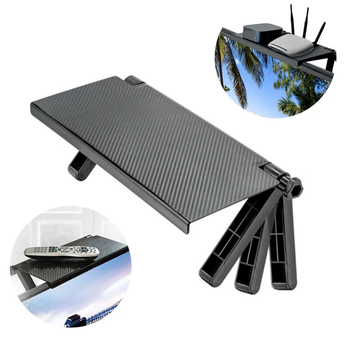 GENERICO - X2 Repisa Plegable Tv Monitor Control Remoto Soporte Router