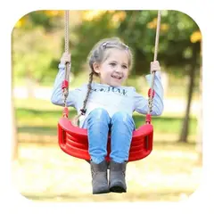 GENERICO - Columpio Rojo Ajustable Portátil Para Niños Asiento Giratorio