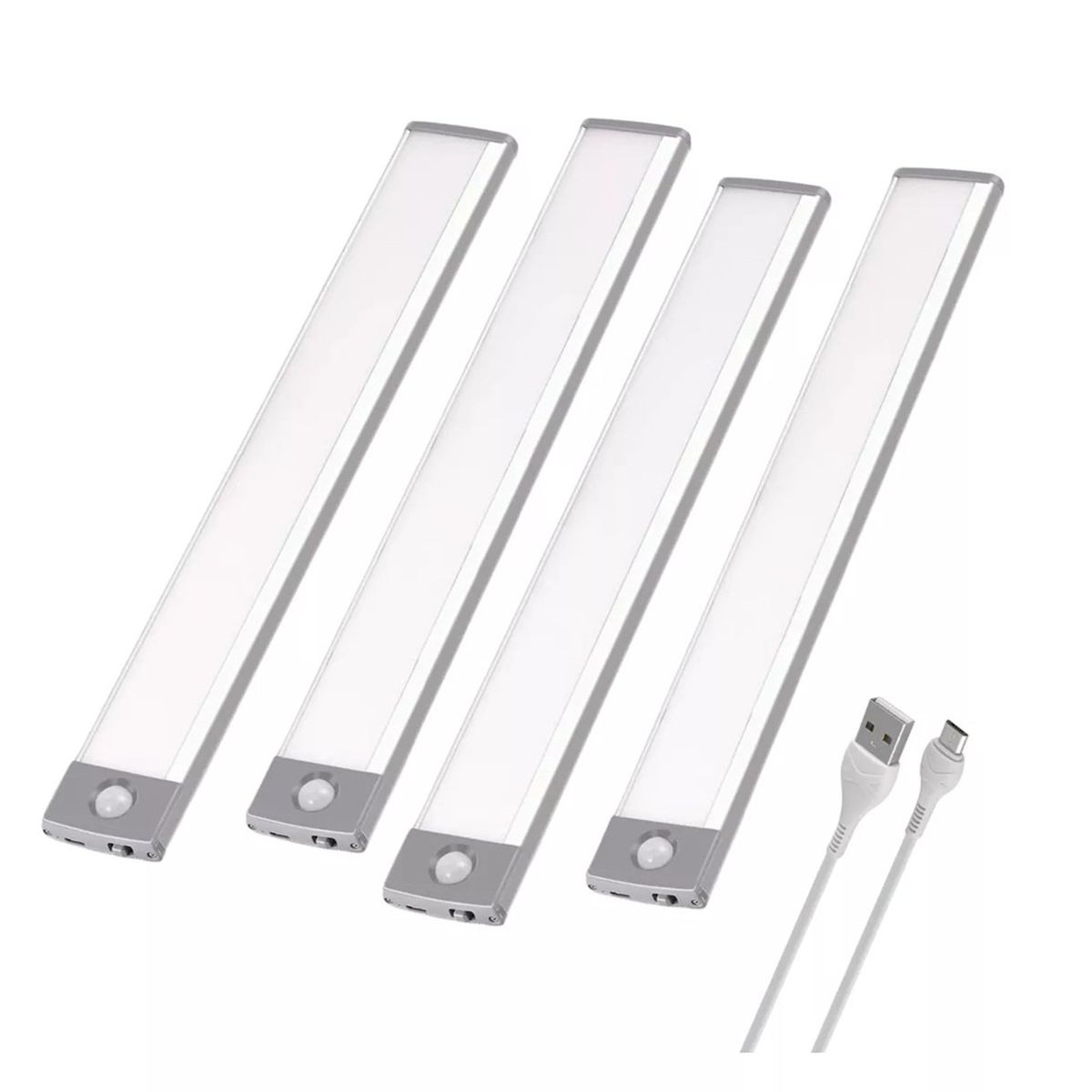 GENERICO - Pack4 Luz Barra Led Con Sensor Movimiento Mueble Baño Cocina