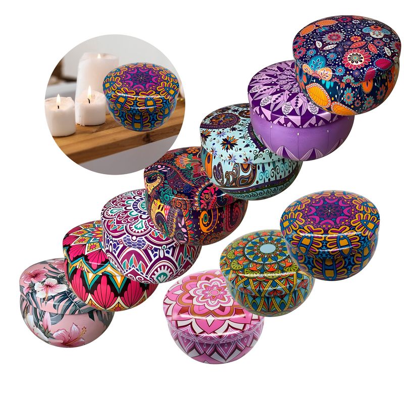 GENERICO - 20 Latas Tambor De Aluminio Velas Mandalas 2 Oz 6,2x4,2cm